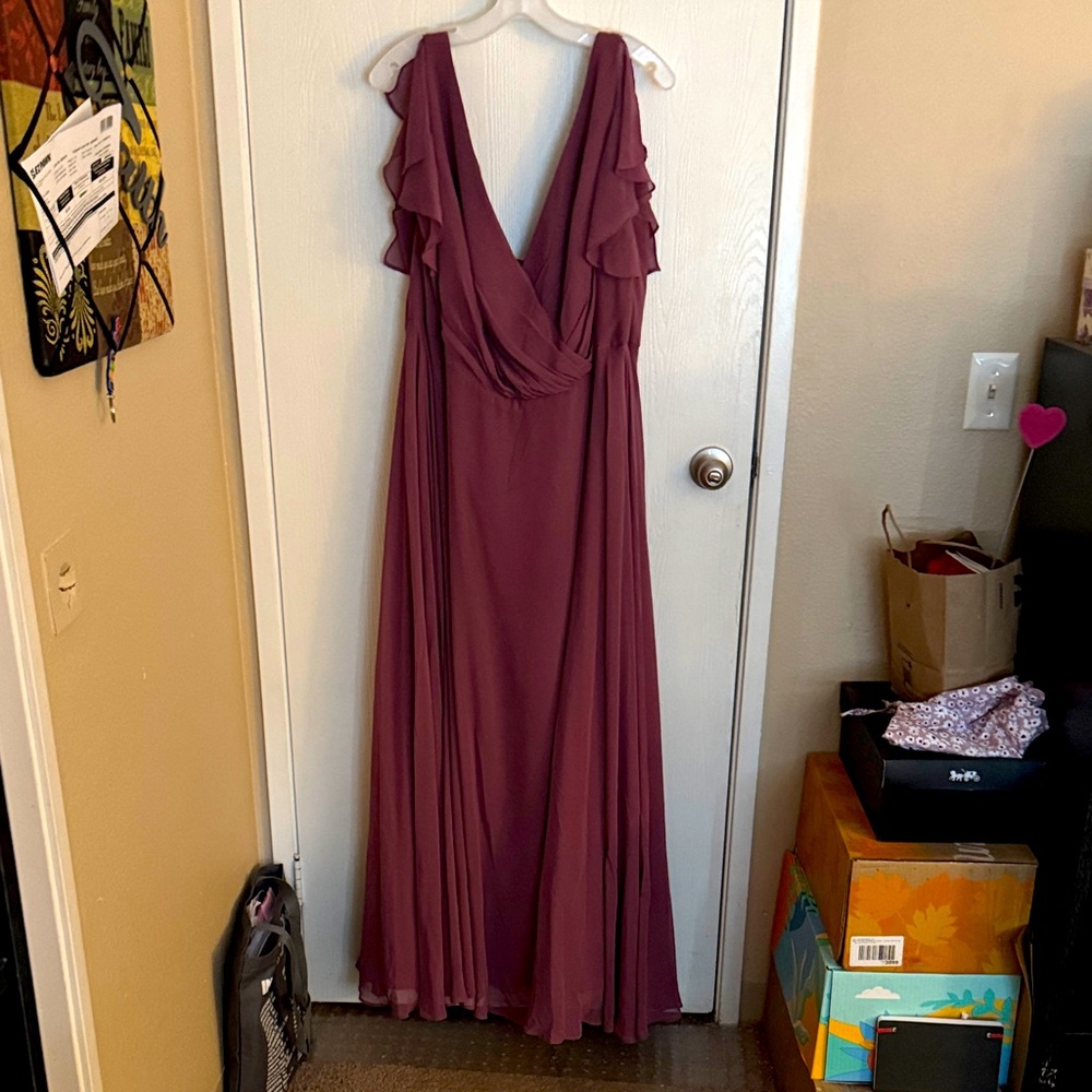 David's Bridal Plum Maxi Dress